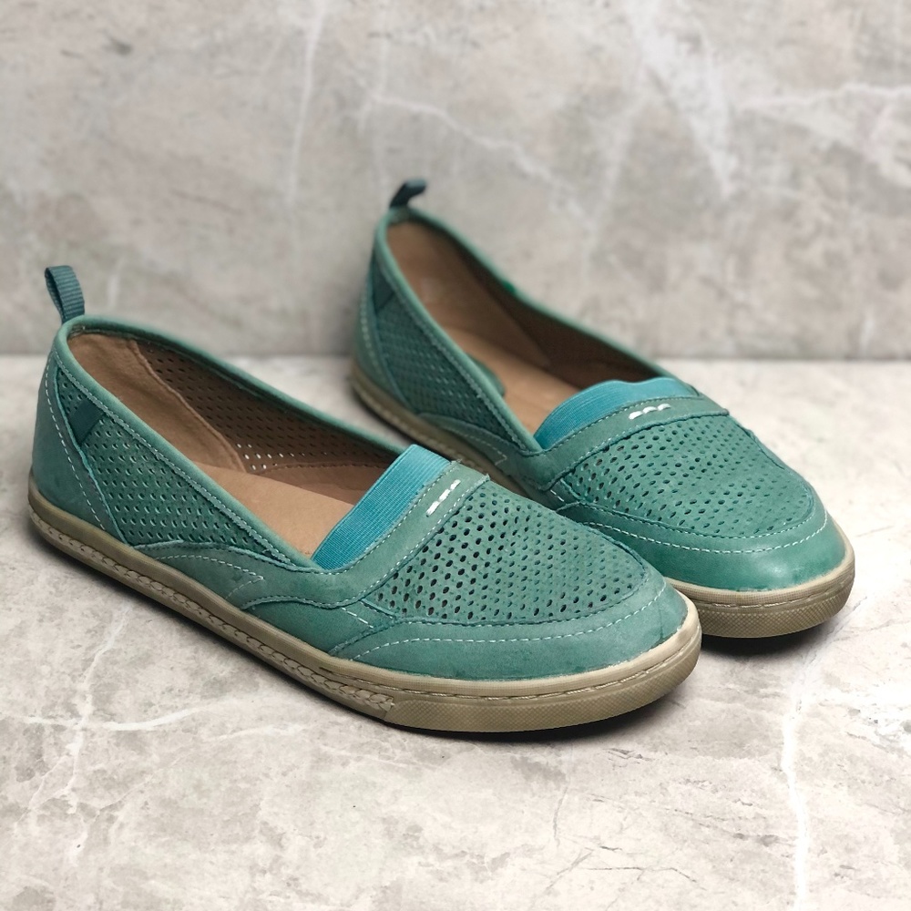 COPY - Earth citrus mint leather loafers, 9